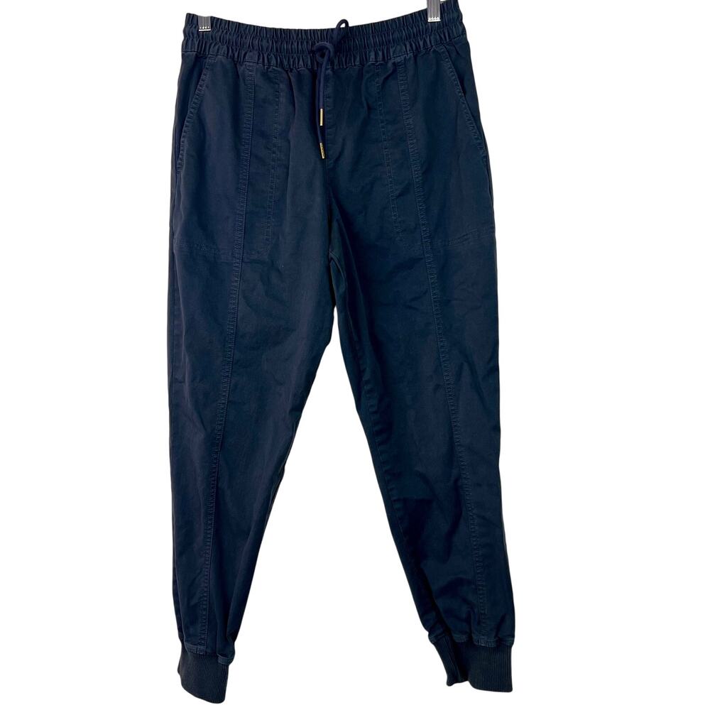 Garnet Hill Women's Sz Small Organic Cotton Navy Blue Pull On Jogger Pants